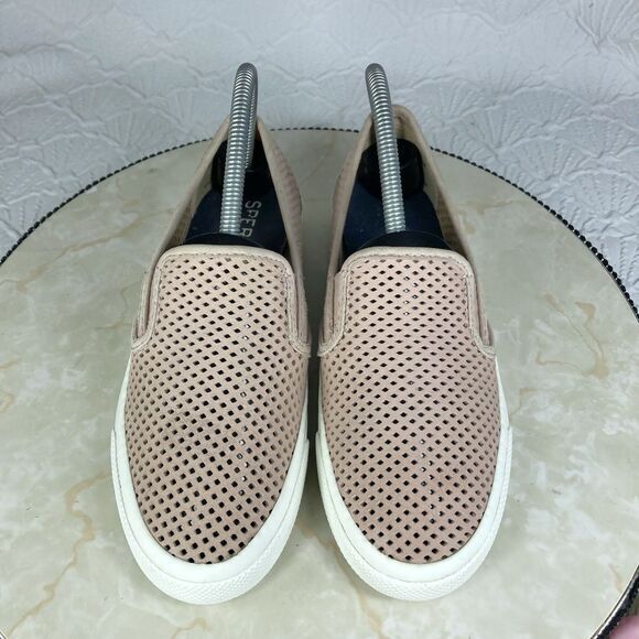 Sperry Top Sider Shoes Womens 6.5 Pink Leather Seaside Perforated Summer Loafers - Picture 4 of 12